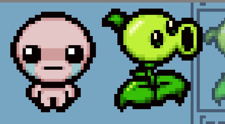 the Peashooter sprite i made for my isaac mod