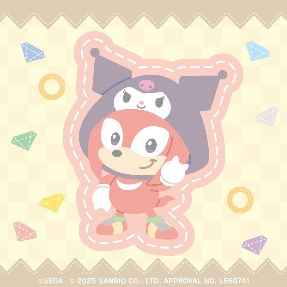 『SONIC & FRIENDS』と『サンリオキャラクターズ』コラボレーションイラスト 　「ナックルズ」×「クロミ」