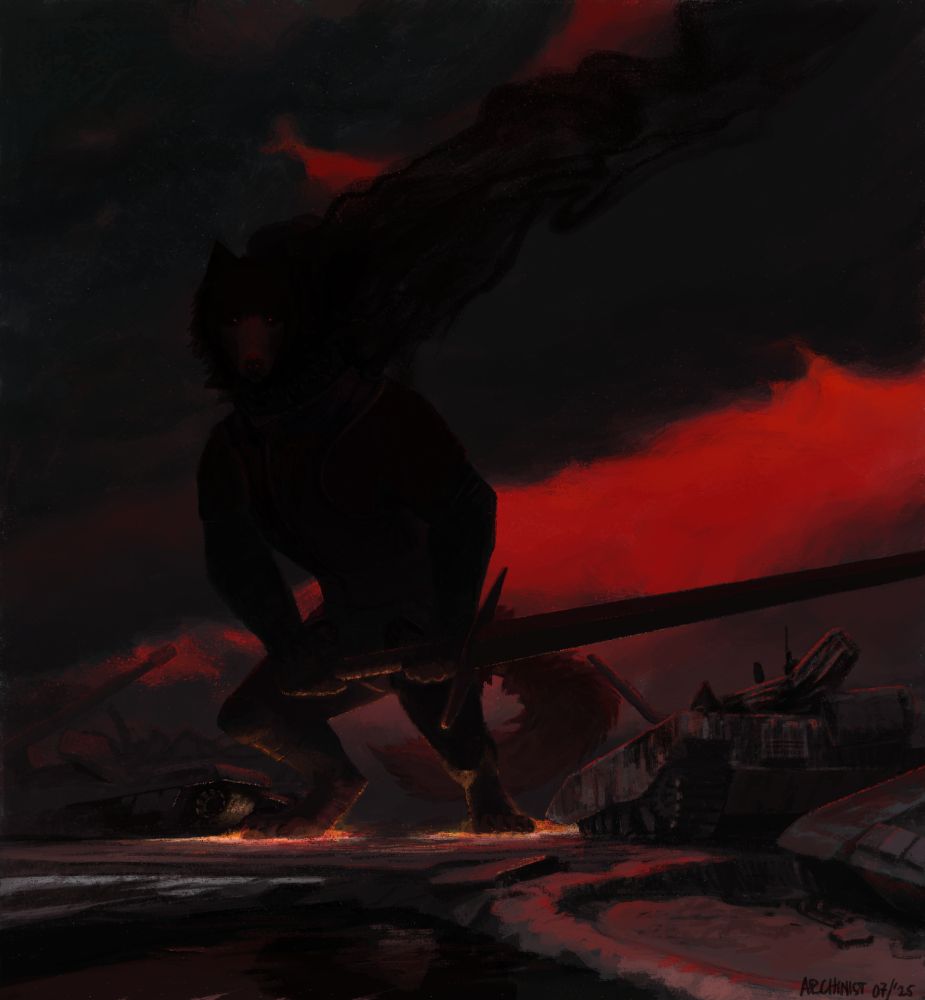 'He appeared one day, seemingly out of thin air, a tremendous dark shape materializing like a figure walking out of dense fog. Within seconds the temperature rose to a hellish degree and everything around him that could burn or melt easily did so..-'
