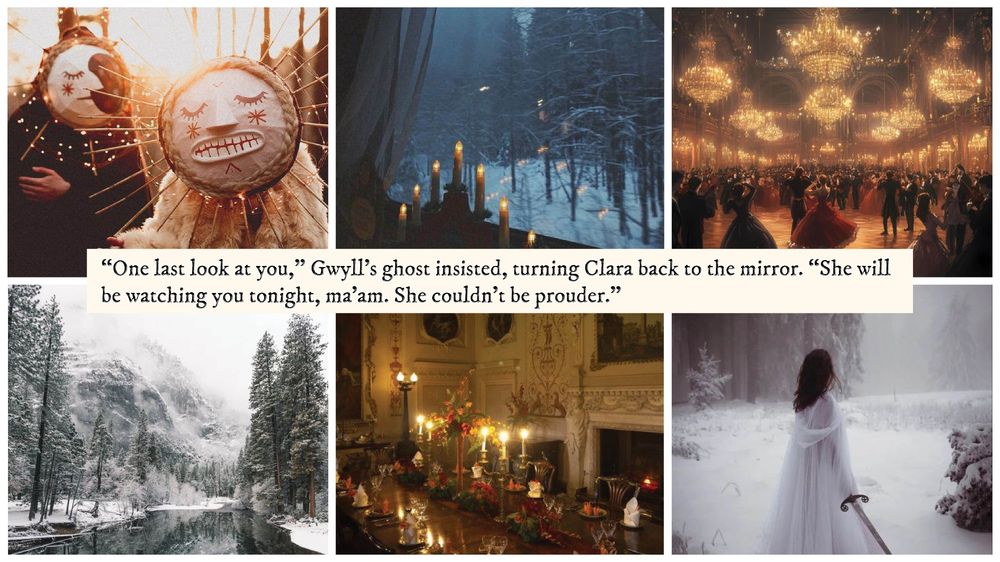 six pictures of the winter soltice and yule celebrtions.