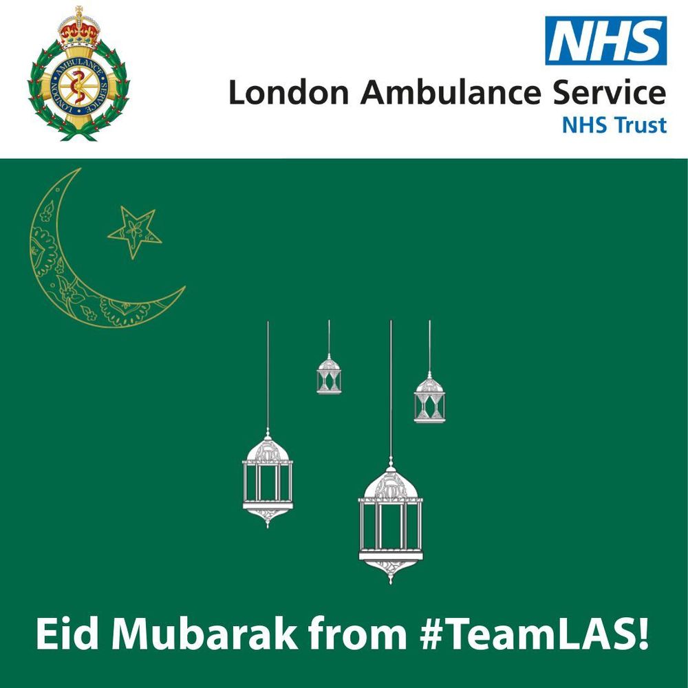 Graphic with Ramadan decorations reading ‘Eid Mubarak from #TeamLAS’