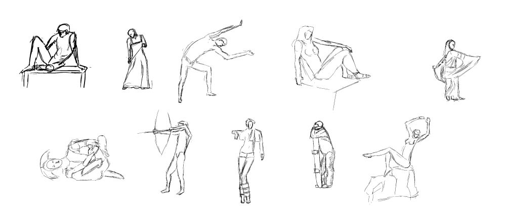 10 quick poses of people