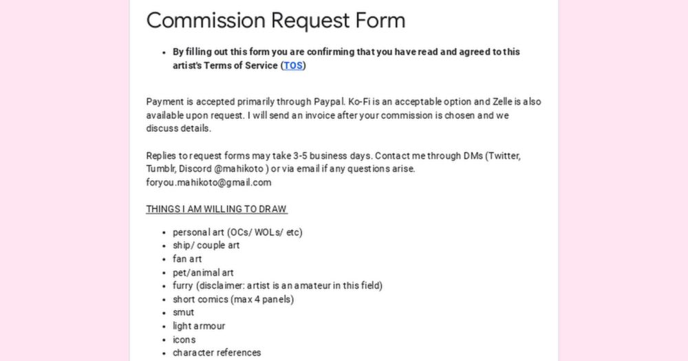 Commission Request Form