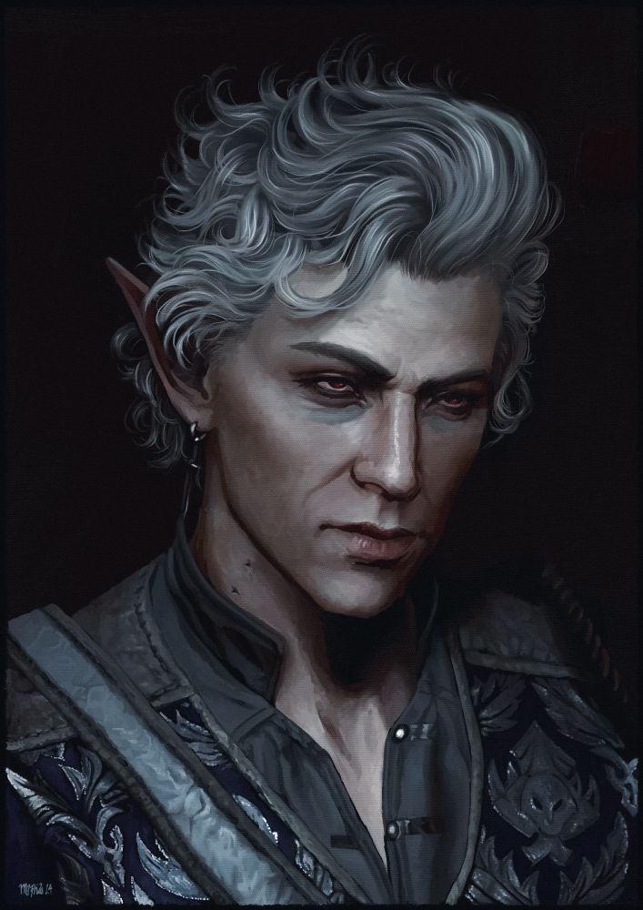 A painting of astarion from baldurs gate 3