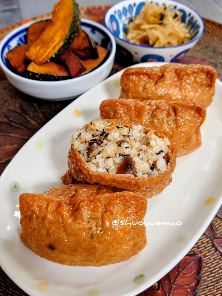 アルファ米のひじきごはんのお稲荷さん