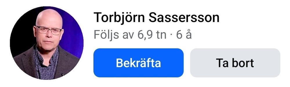 Vänförfrågan från Torbjörn Sasserson.