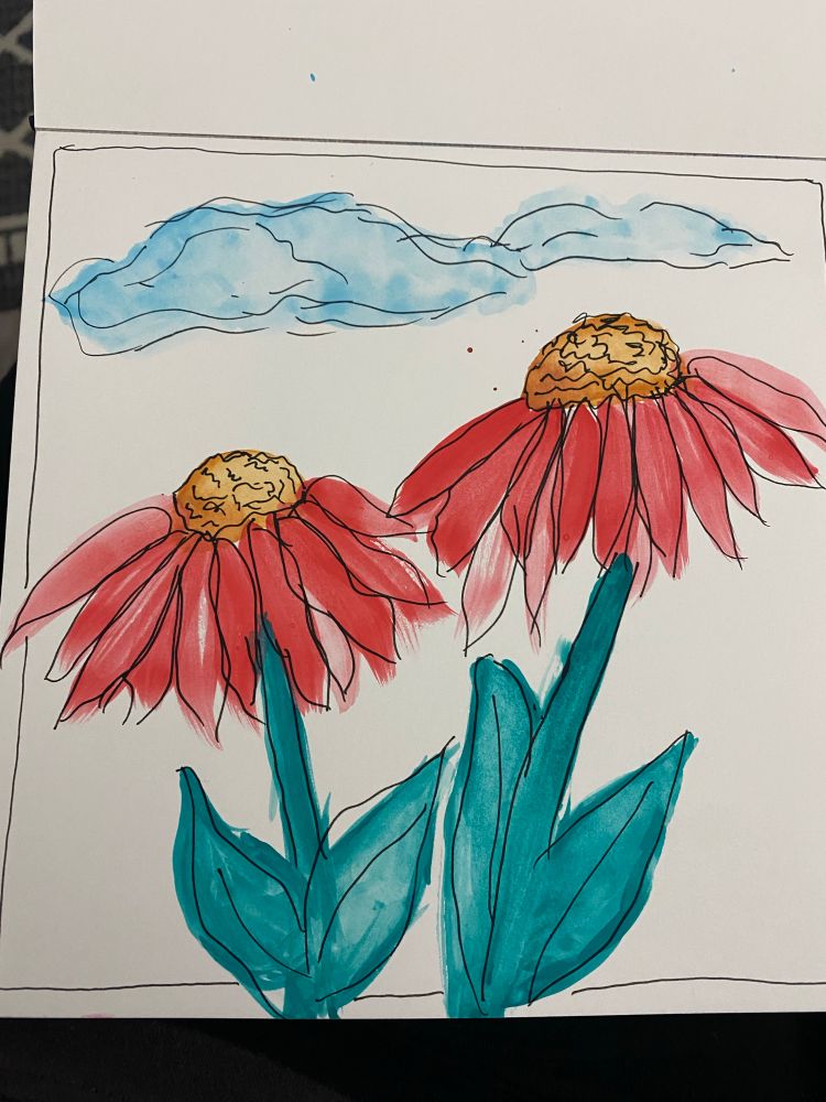Some water color flowers -I wish I knew what kind they were. 