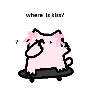 A digital illustration of a cat with vibrant pink fur, standing against a simple background."

This is a generic description. If you have a specific image or context, you might want to add details like:

If the cat is doing something interesting ("...sitting on a green cushion, looking curiously to the side.")
The style of the illustration ("...drawn in a cartoonish style with exaggerated whiskers.")