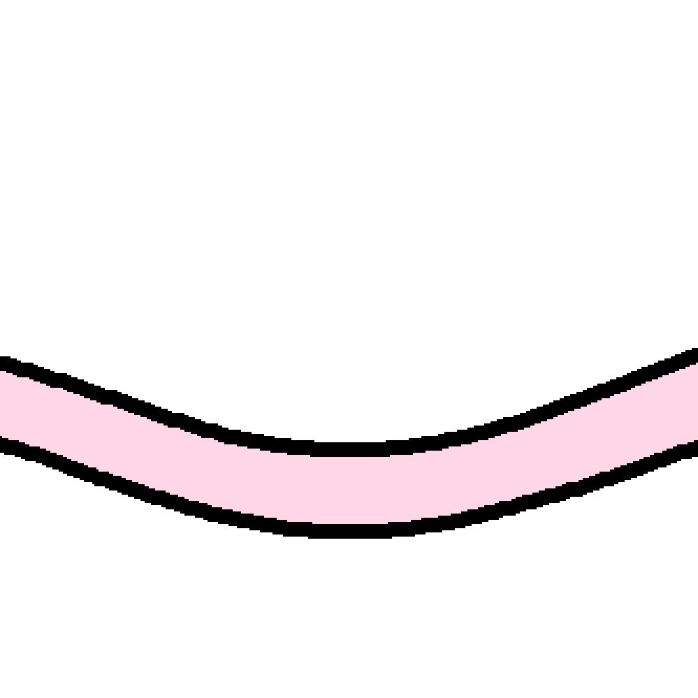 A cartoon image featuring a pink tongue with a black outline extending to the right
