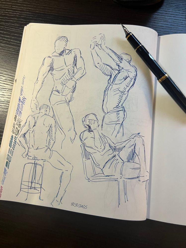 4 figure drawings with a fountain pen