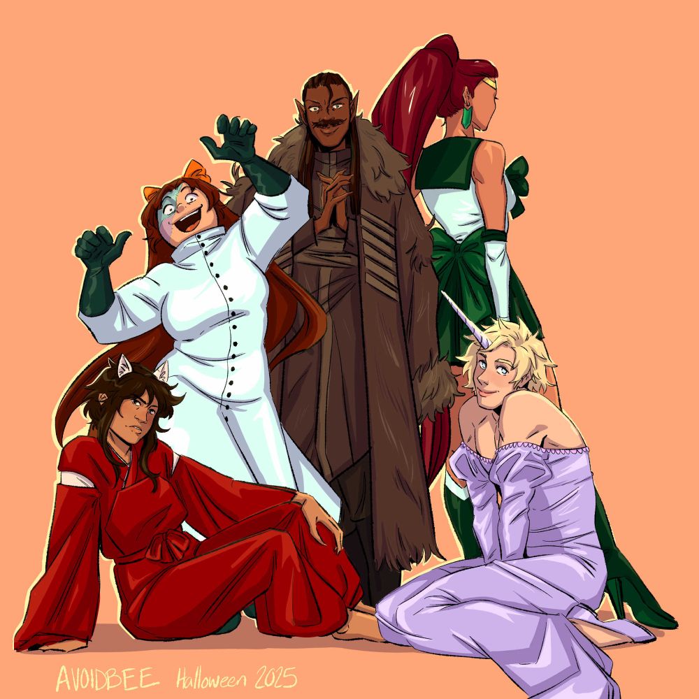 My ocs all dressed up for Halloween