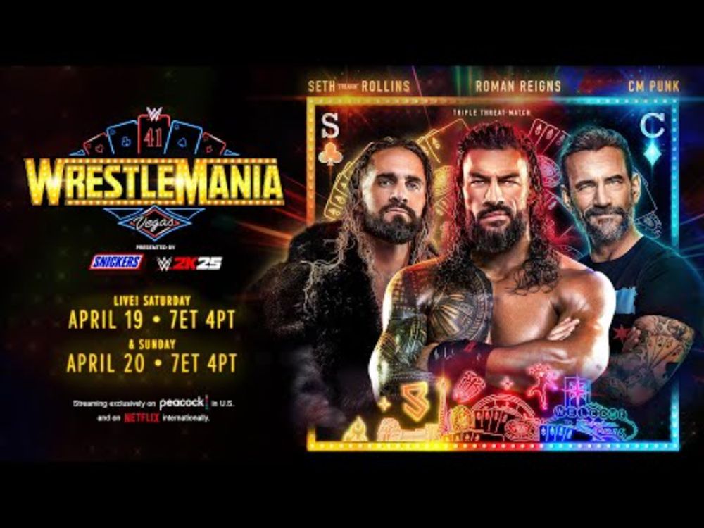 Simulación Roman vs CM Punk vs Seth Rollins #Wrestlemania41 #WWE2K25