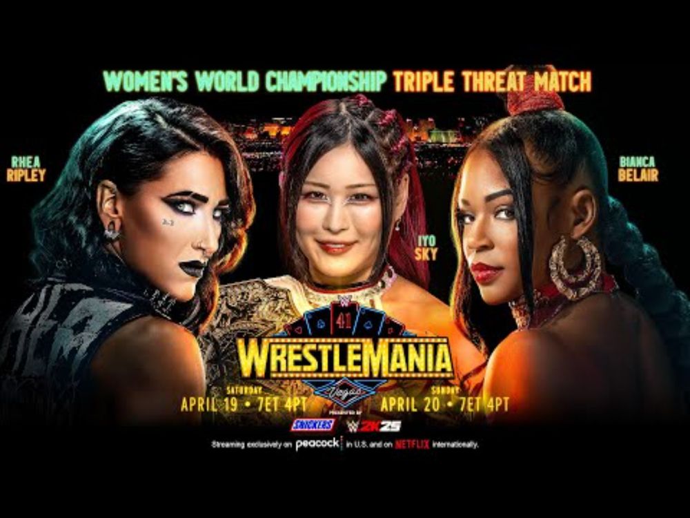 Simulación Iyo Sky vs Bianca vs Rhea #Wrestlemania41 #WWE2K25