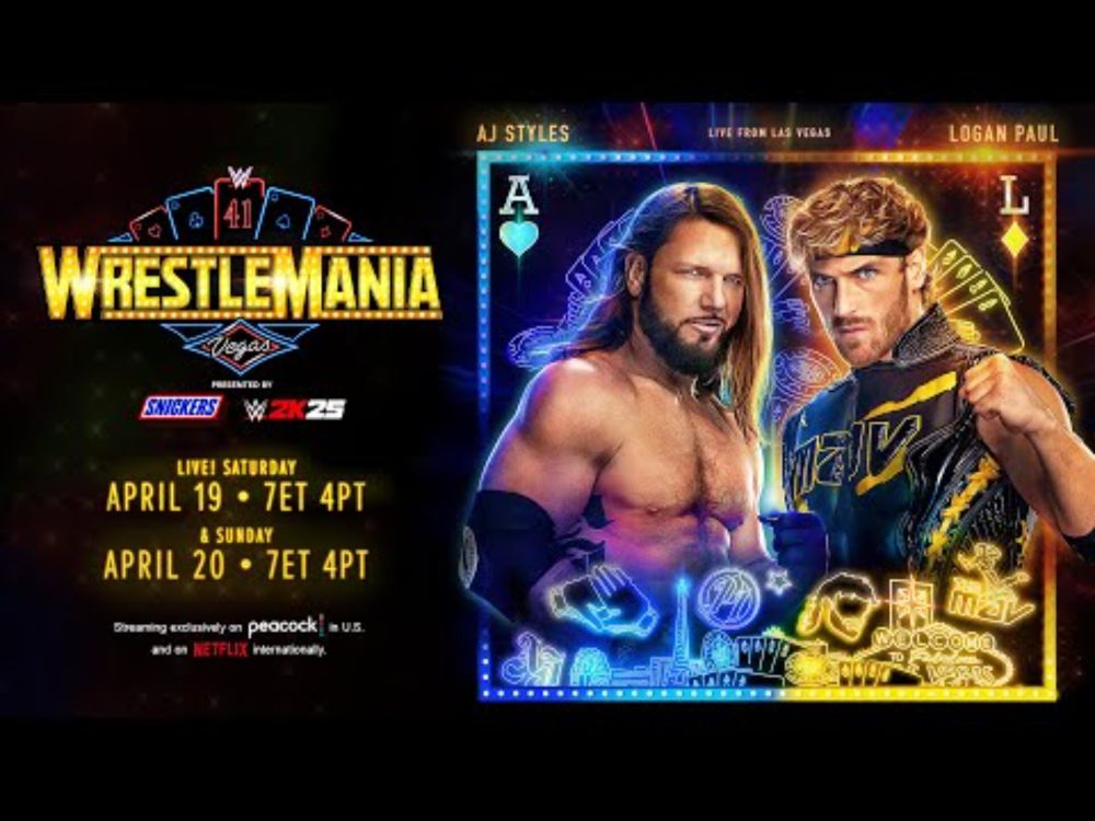 Simulación: AJ Styles vs. Logan Paul #Wrestlemania41 #WWE2K25