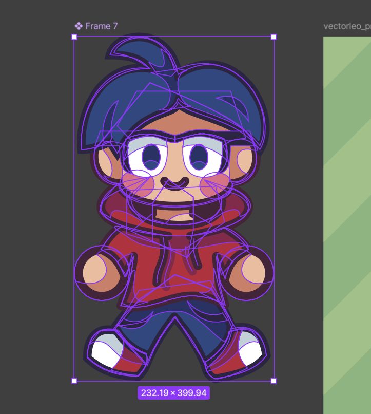 Figma screenshot showing all the shapes used to make the image