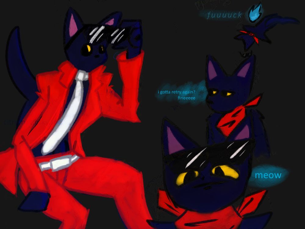 Sissel from Ghost Trick, but as a furry
cats