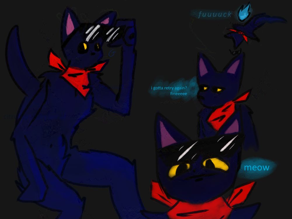 Sissel from Ghost Trick, but as a furry
cats