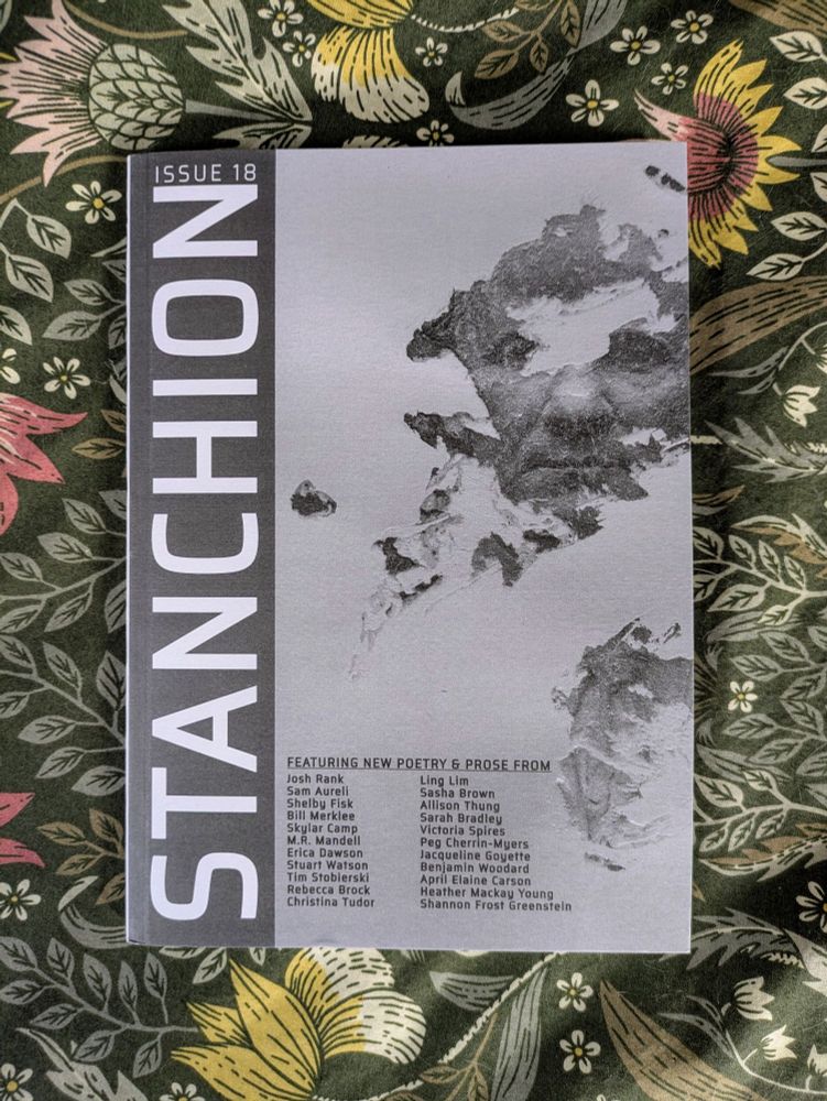 Black and white cover of the journal Stanchion.