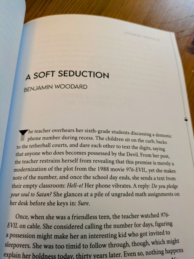 Opening lines to my story, "A Soft Seduction"