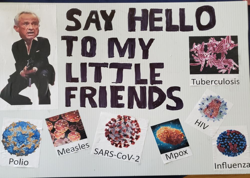 RFK Jr as Scarface with pathogens as his "little friends." 