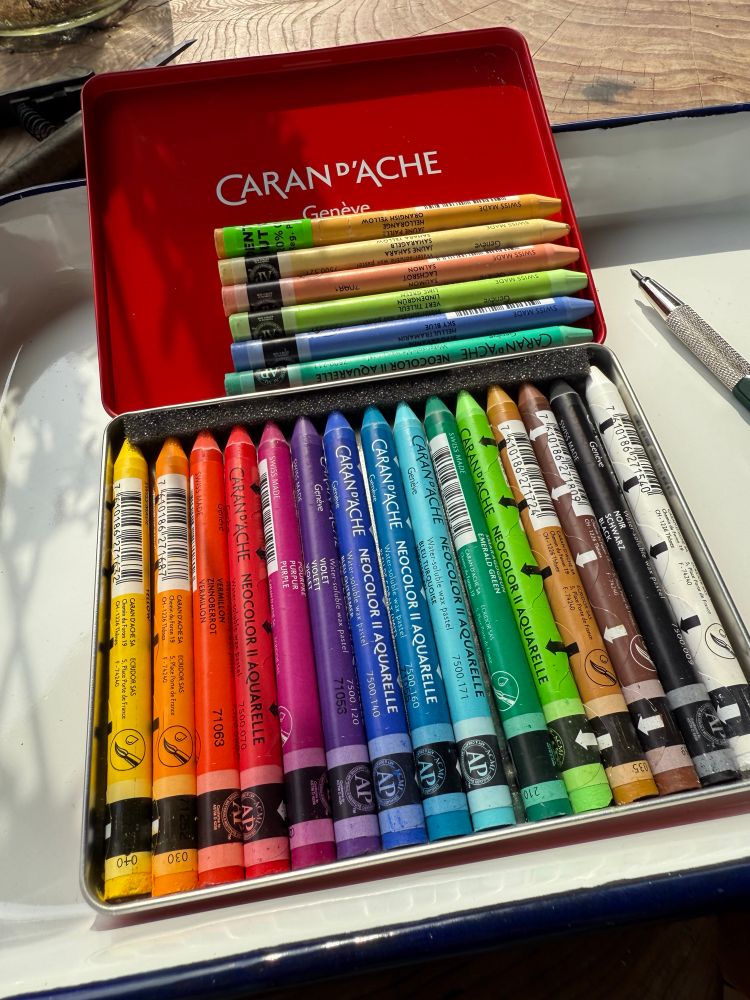 WaterSoluble Wax Pastel. This is Nicole’s first set of this brand and she’s a sucker and swooning for the red tin.