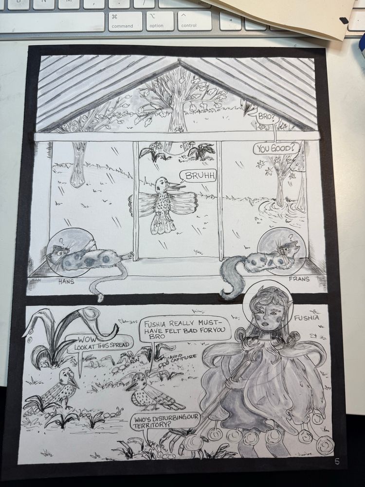 Page 5 inked pages WIP Garden Fairies: BOAT Manor Nicole Walker

