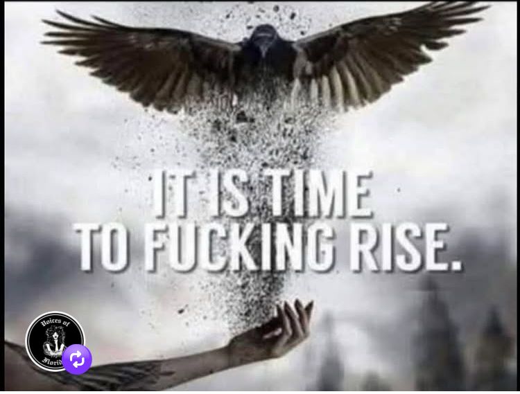 An outstretched arm w the hand facing up and an eagle rising