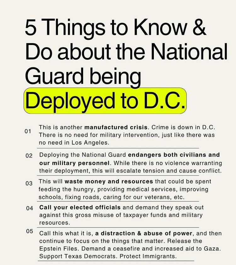 A typed document outlining what’s happening in D.C.