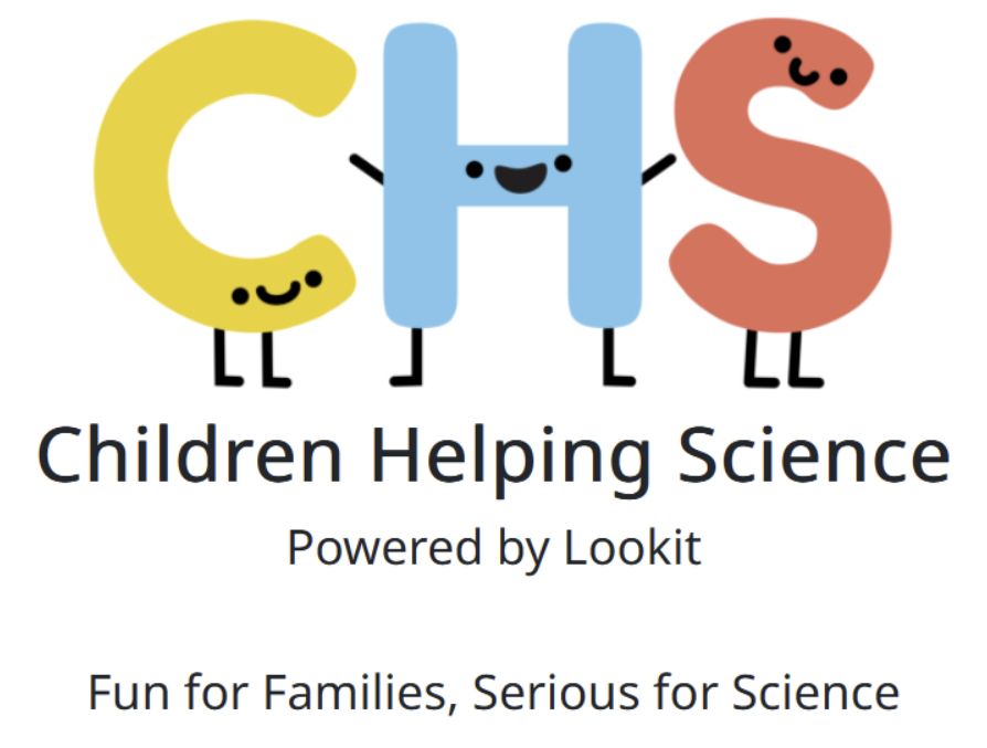Children Helping Science logo, stating the site is fun for families, serious for science and powered by Lookit