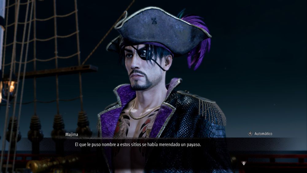Goro Majima en Like a Dragon: Pirate Yakuza in Hawaii: "El que le puso nombre a estos sitios se había merendado un payaso".