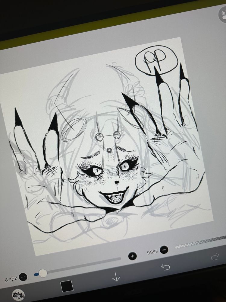 Brutus sketch!
Her hands are out in front of view.
She is a deer and bull mix deer devil. Skinwalker lololol
Backstory coming soon>:3