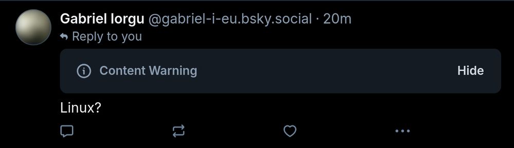 reply revealed: "Linux?"