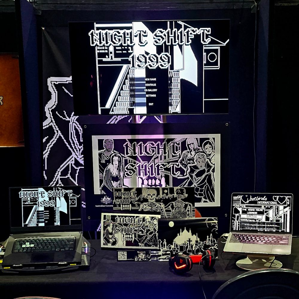 A booth with promotional material for Night Shift: 1999
