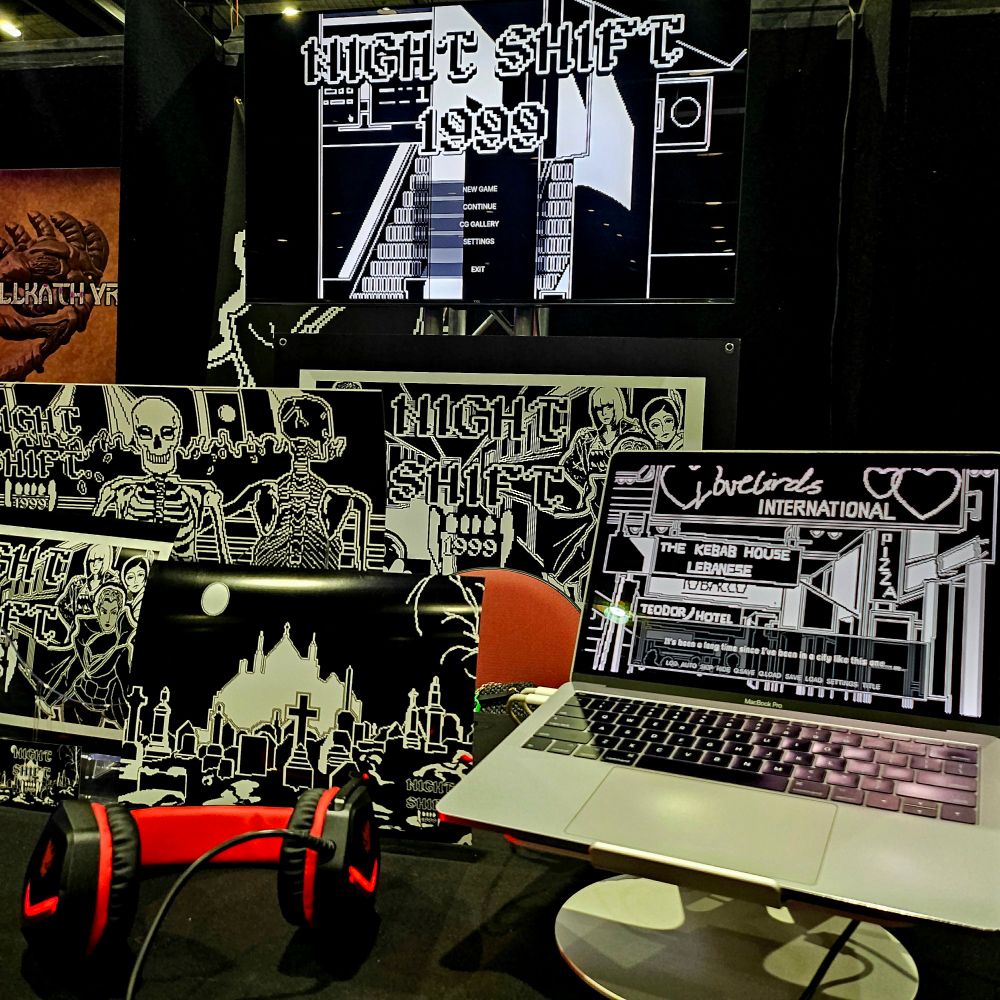 A booth with promotional material for Night Shift: 1999
