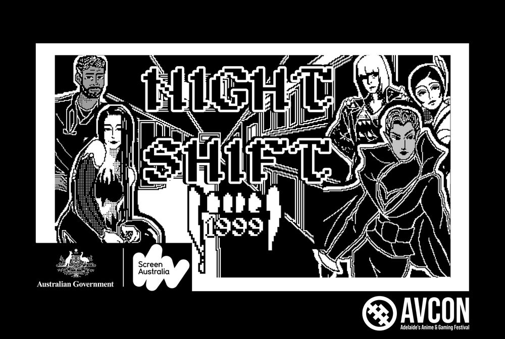 A promotional poster for Night Shift: 1999 featuring the Screen Australia and AVCon logos