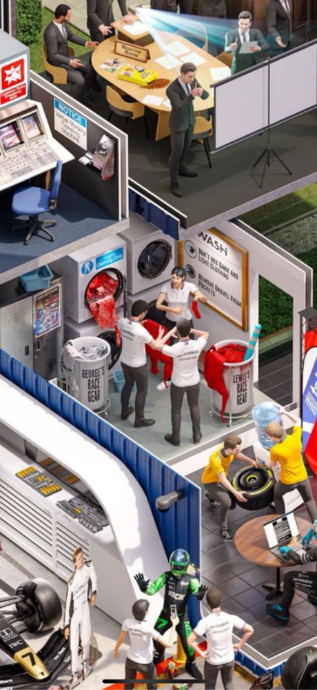 Mercedes staff washing Lewis’ red clothes