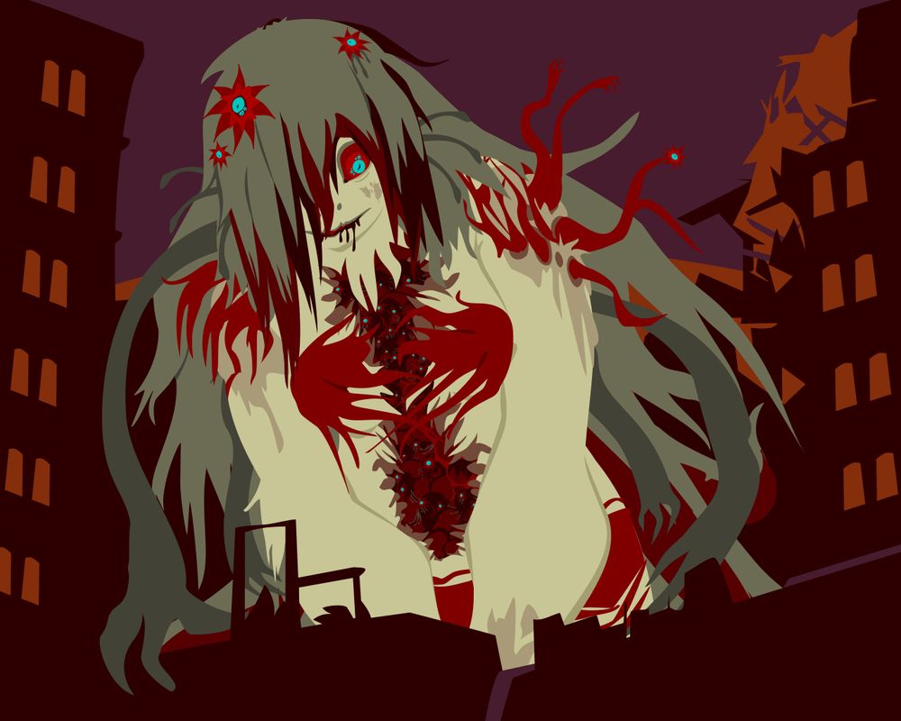 Kaiju Alice looming, a little goopy