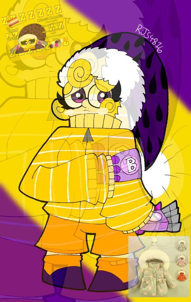 Snoozie's Gikabi design is a young 9-year-old girl with curly blonde shoulder-length hair, oversized glasses, and a pudgy yellow jacket with white stripes. Her hat is instead a hood attached to her jacket. She wears a pair of orange shorts and socks with her purple slippers remaining unchanged.

Her mechanical hands remain the same.