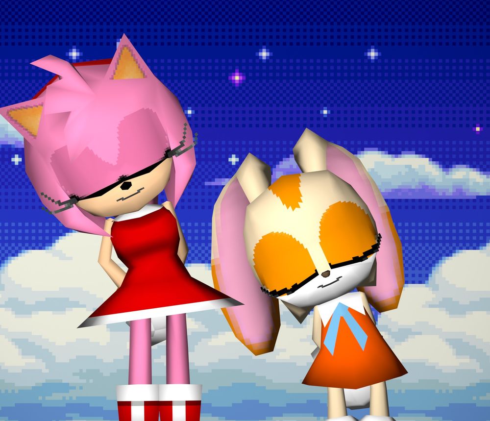 Amy and Cream swaying back and forth along with the wind, this being a single frame from the full animated version posted a while back. 