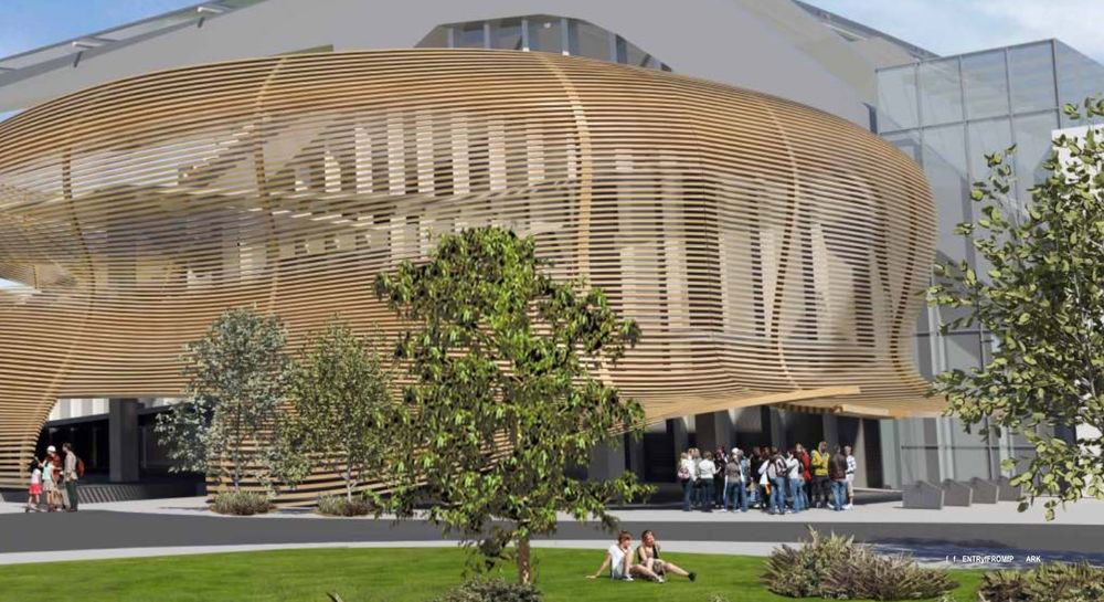 Rendering of timber screen on north side stands at Lansdowne Park