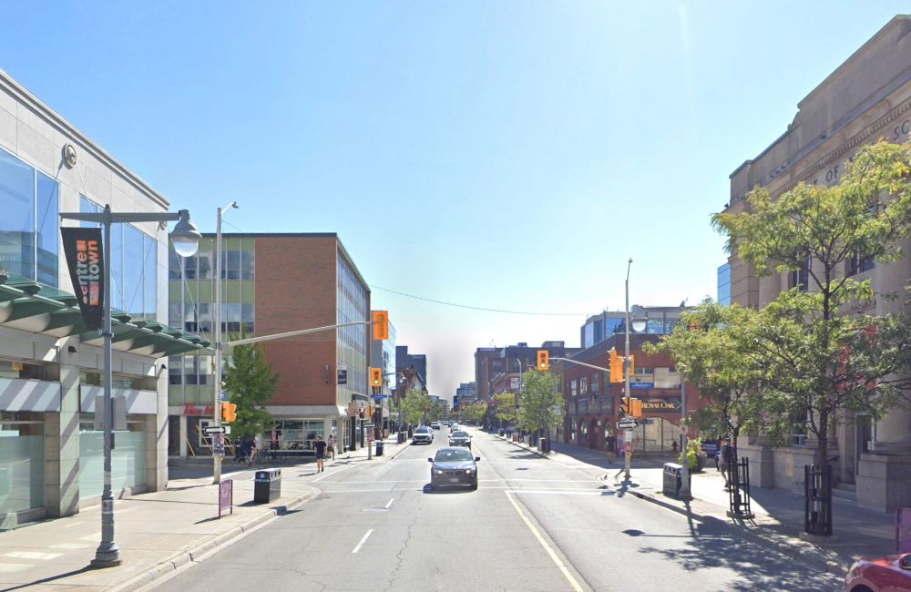 View of downtown Ottawa today with some cars but characteristically few people. Nobody wants to be here unless they're being paid.

