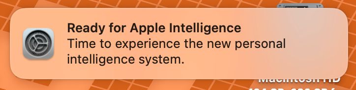 A nag notification for Apple AI.