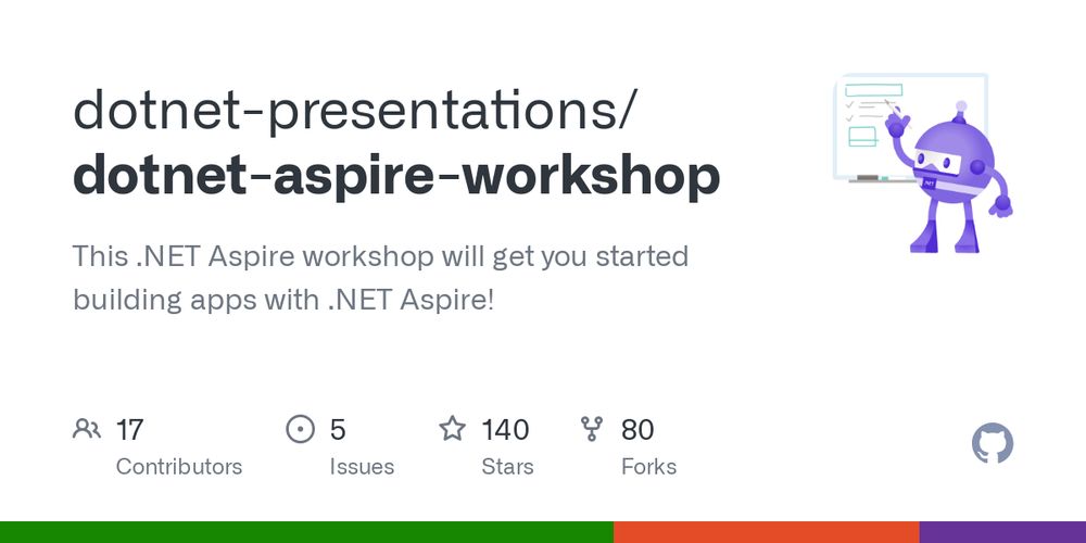 GitHub - dotnet-presentations/dotnet-aspire-workshop: This .NET Aspire workshop will get you started building apps with .NET Aspire!