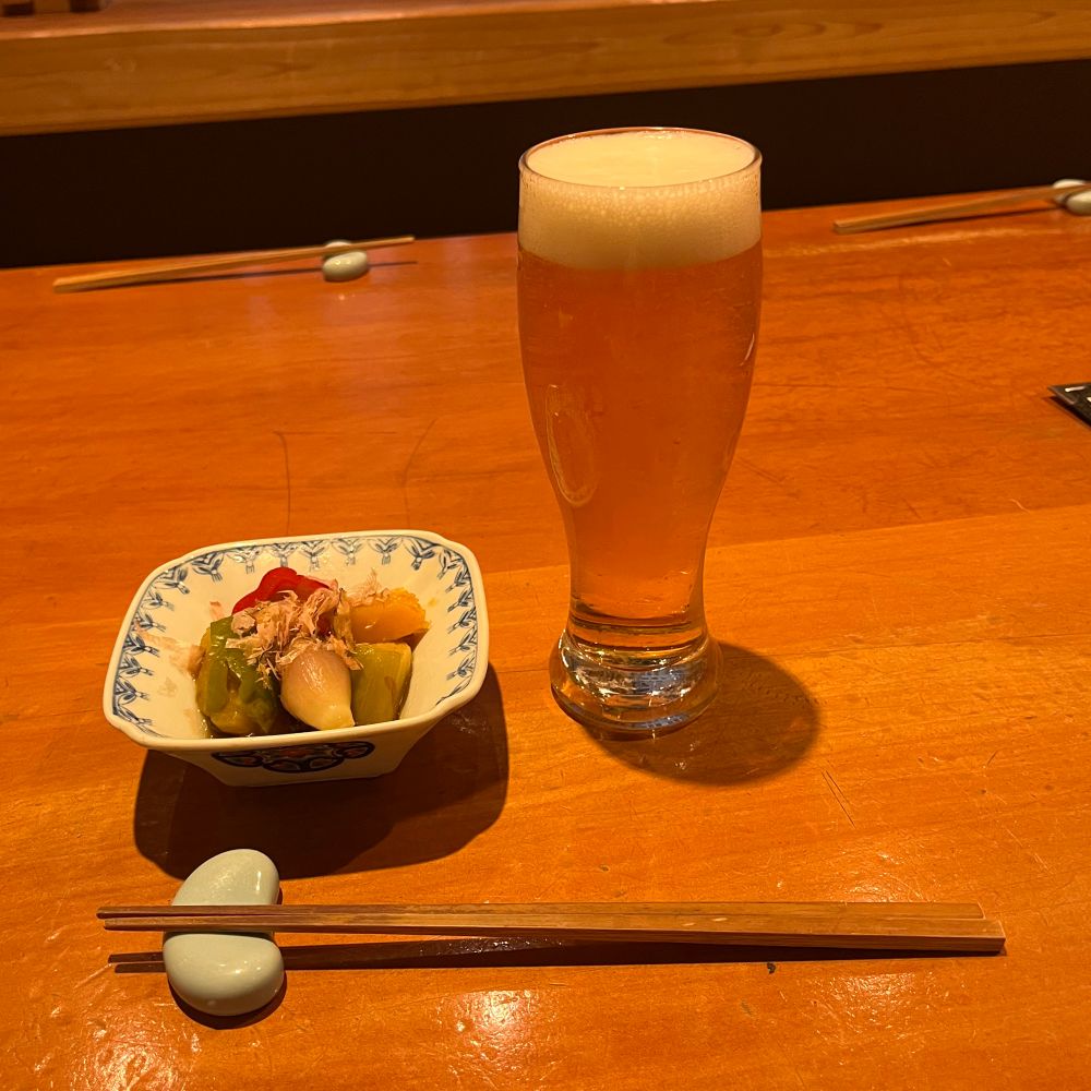 夏野菜のお通しがおいしそうです