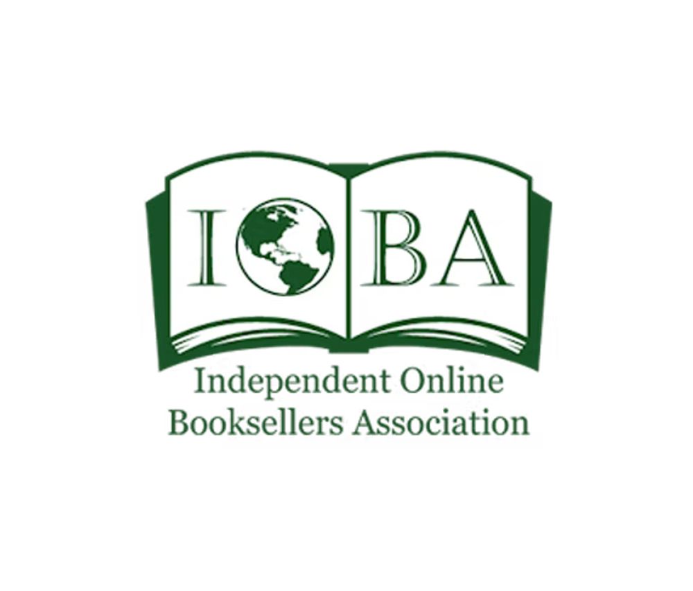 The logo for the Independent Online Booksellers Association. It is a green open book with the IOBA letters inside it. The "O" is a globe to signify the international reach of our organization.