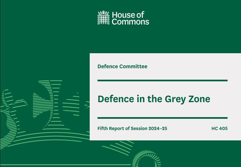 Cover of report 'Defence in the Grey Zone'