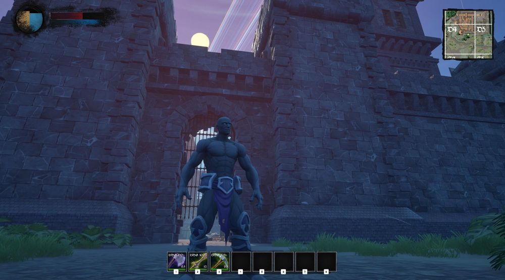 In-game screenshot in front of the castle