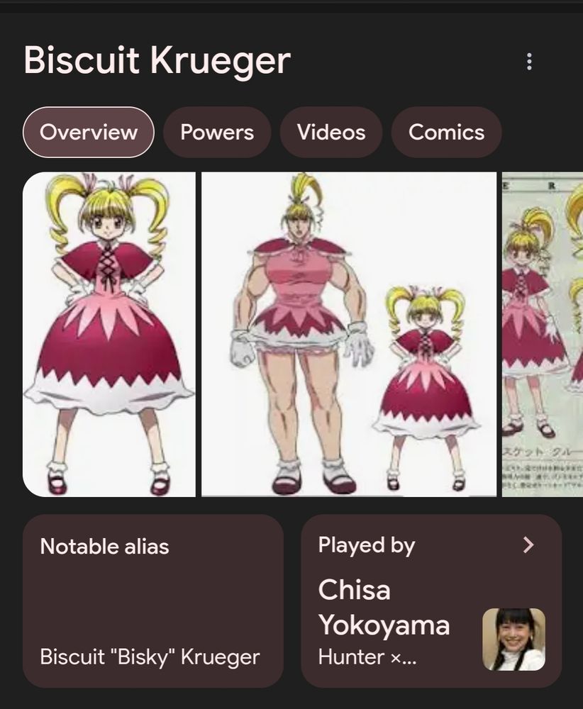 Bisky Krueger, a character from Hunter x Hunter.