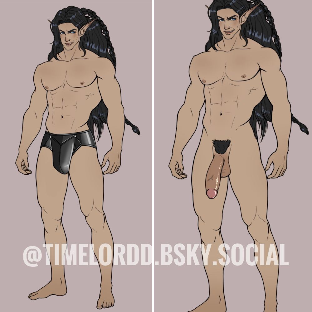 The Dealer in his favorite outfits, nothing and next to nothing. Boy look at that hog 