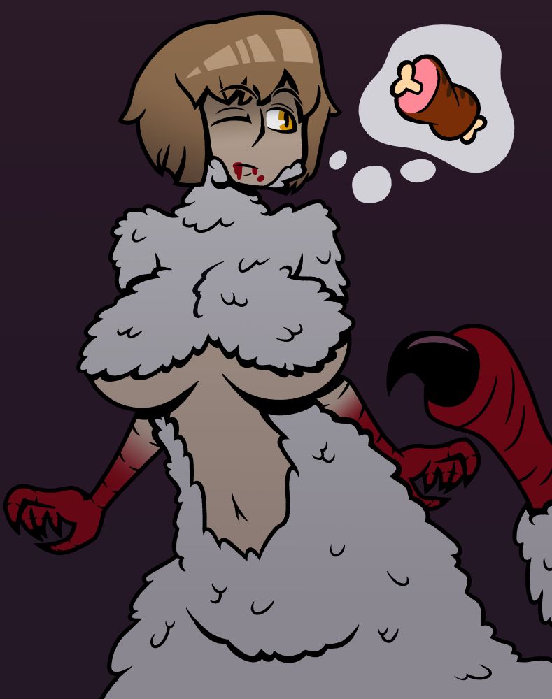 Falin Touden (as a chimera) thinking about grilled meat